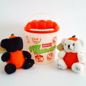 Halloween Dunkin' Donuts Trick or Treat Pail Approx.7"H x 6.5" W/2 Small…